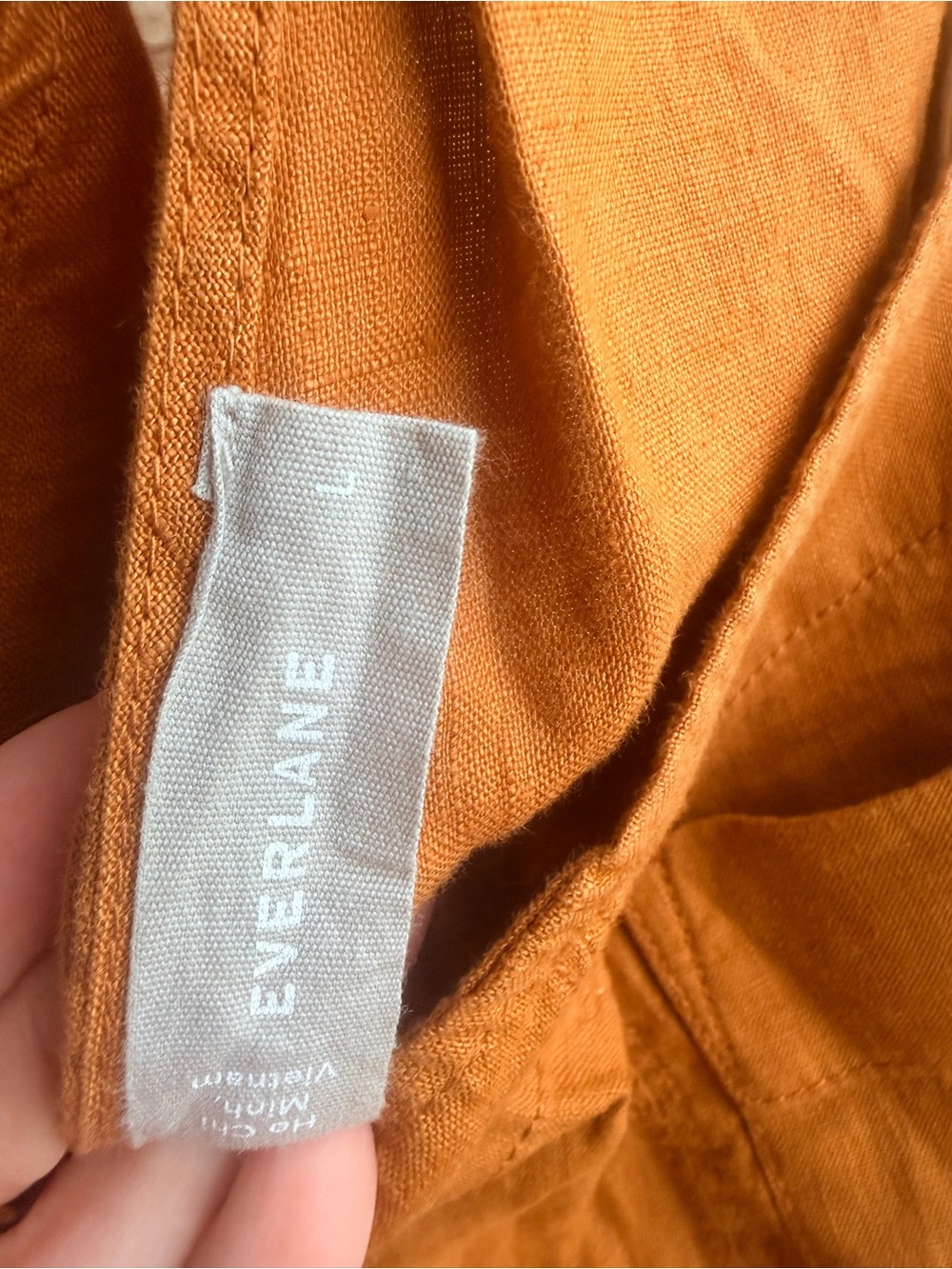 Everlane Rust-Brown Sleeveless Linen Jumpsuit Size Large - Picture 6 of 11